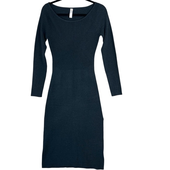 Anthropologie Daily Practice Midi Sweater Dress Sz XS Black Knit minimalist - Picture 1 of 13